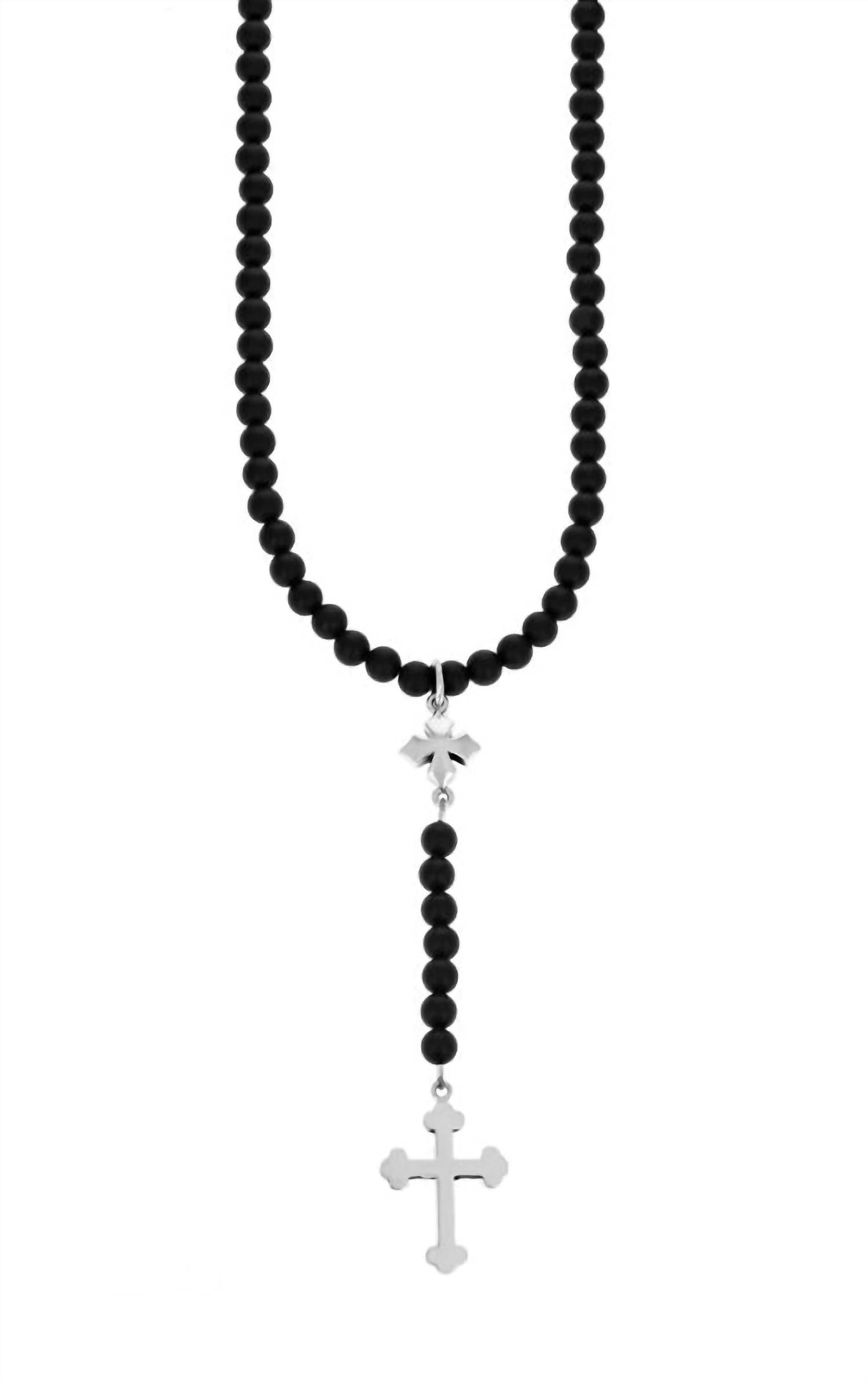 King Baby Studio - Women's Beaded Rosary With Mb And Traditional Cross Necklace