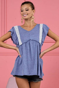 Bibi - Crochet Lace Detailed Butterfly Tiered Top