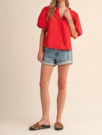 &Merci - Crush Puff Sleeve Blouse