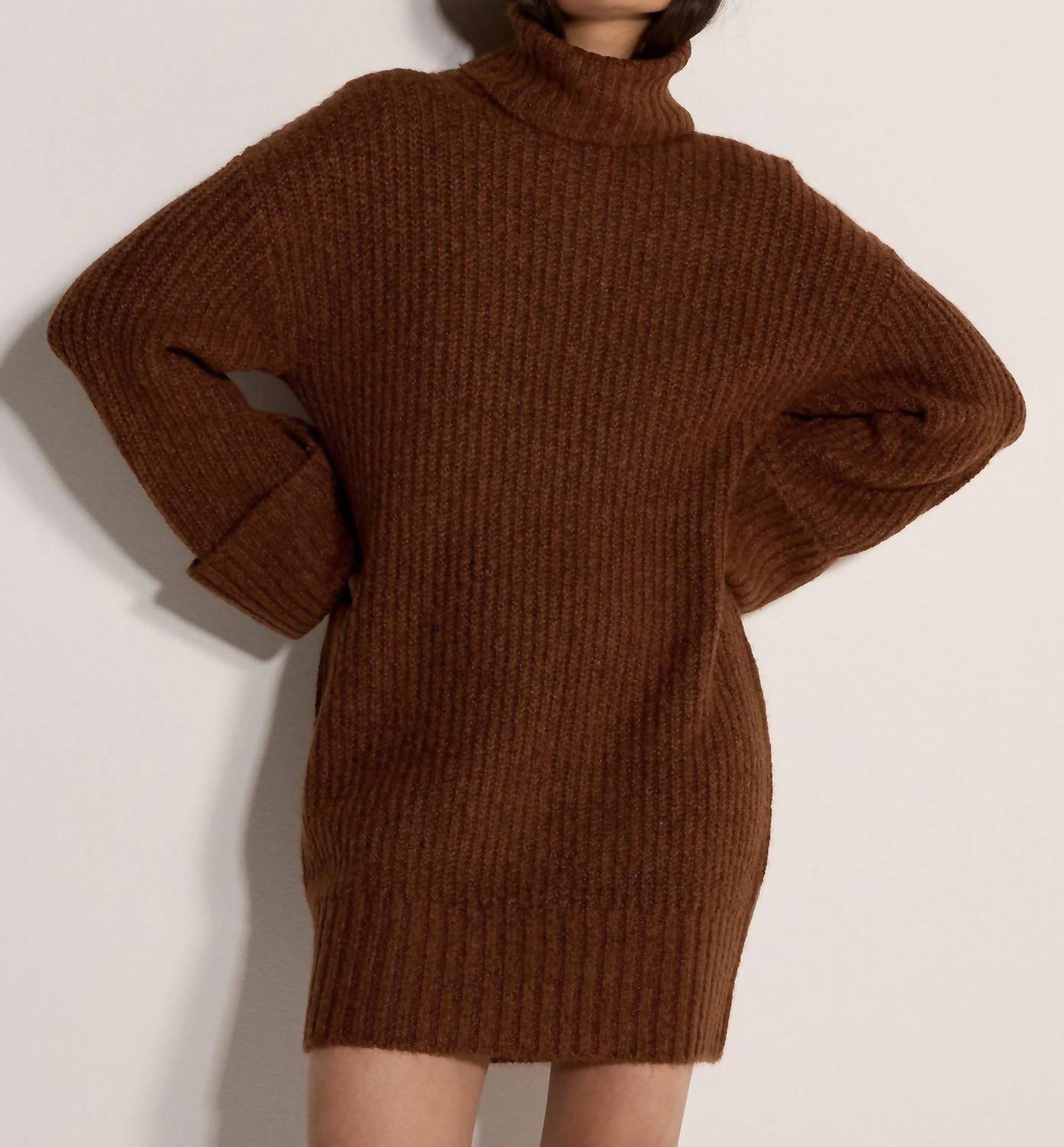 Apricot - Boucle Knit Fisherman Jumper Mini Dress