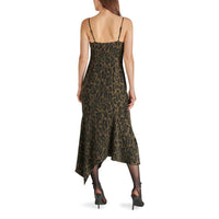 STEVE MADDEN Lucille Leopard Satin Slip dress Print - women's dress - alternate view