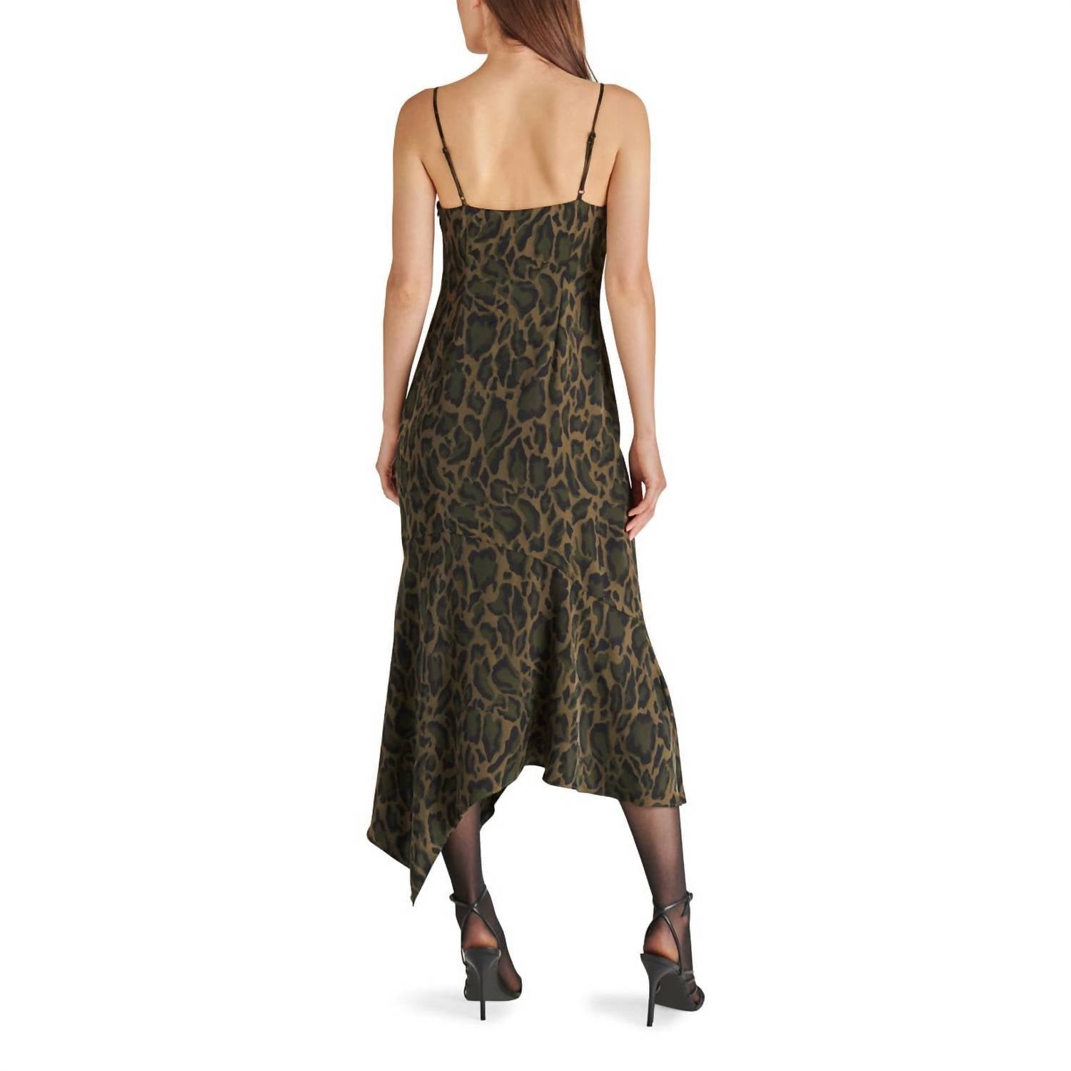 STEVE MADDEN Lucille Leopard Satin Slip dress Print - women's dress - alternate view