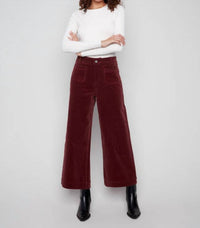 Charlie B - Patch Pocket Flare Corduroy Pants
