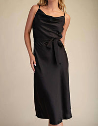 Glam - Lucille Draped Neck Midi Dress