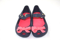 Mini Melissa Girl's Ultragirl Bow Flat Shoes in pink black - kids' shoe - alternate view