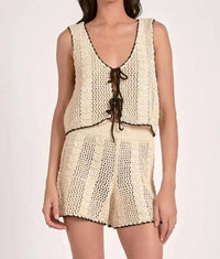 Elan - Crochet High-waisted Shorts