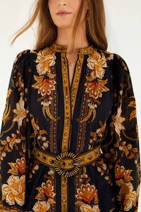 Farm Rio - Majestic Garden Belted Mini Dress