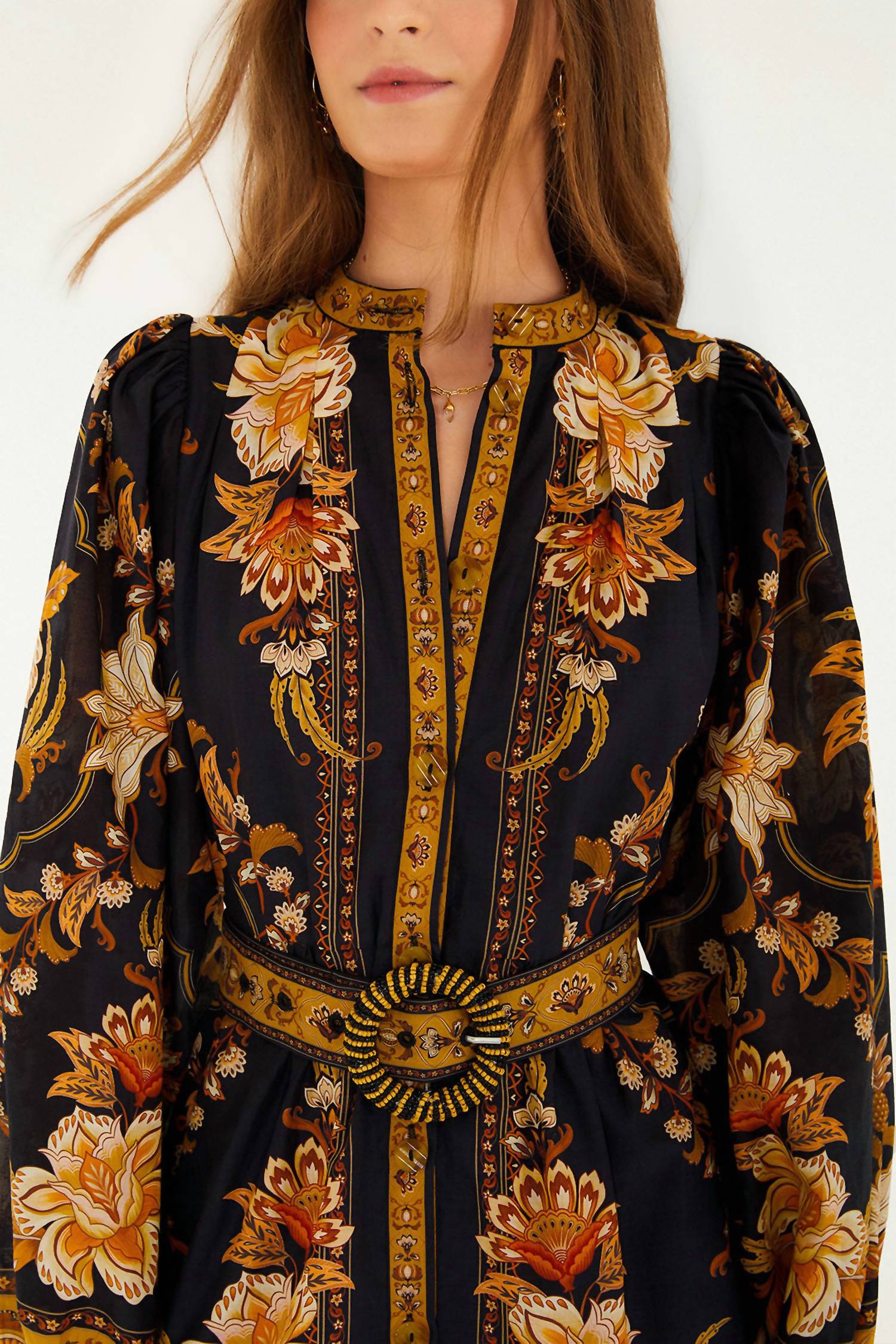Farm Rio - Majestic Garden Belted Mini Dress