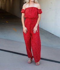 Hayden La - Ditsy Off-the-Shoulder Jumpsuit