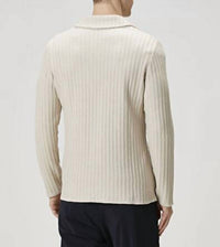 Maurizio Baldassari Soft Cashmere Rib Blazer in light beige - men's jacket - detail view