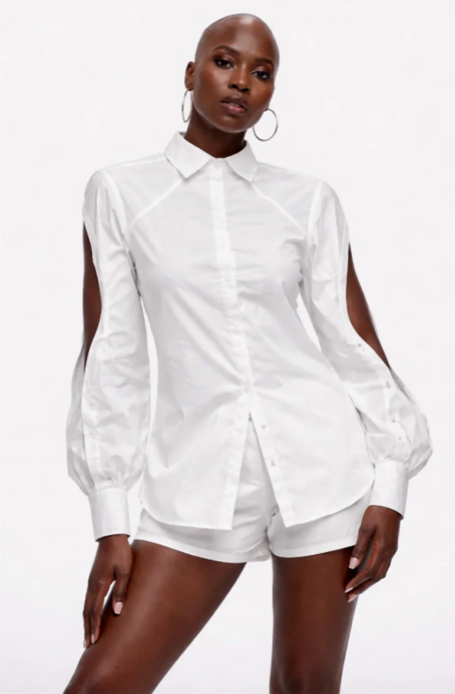The Athletic Side Of Us - Anne Detachable Back Shirt – Two-way Spring Top