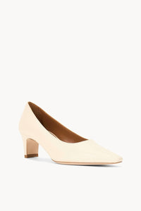 STAUD Women's Wally Leather Pumps in cream - women's heels - detail view