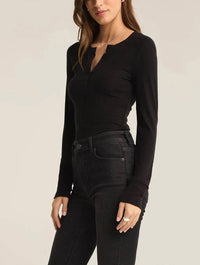 Z Supply - Scarlett Ribbed Long Sleeve Henley Top