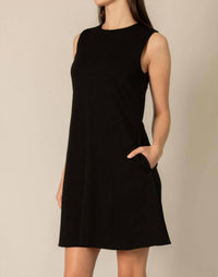 P.CILL Rhode Flared Mini Dress in black - women's dress - detail view
