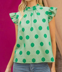 Voy - Polka Dot Tie Back Knit Top