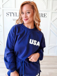 By Together - Team USA Terry Semi-Cropped Sweatshirt