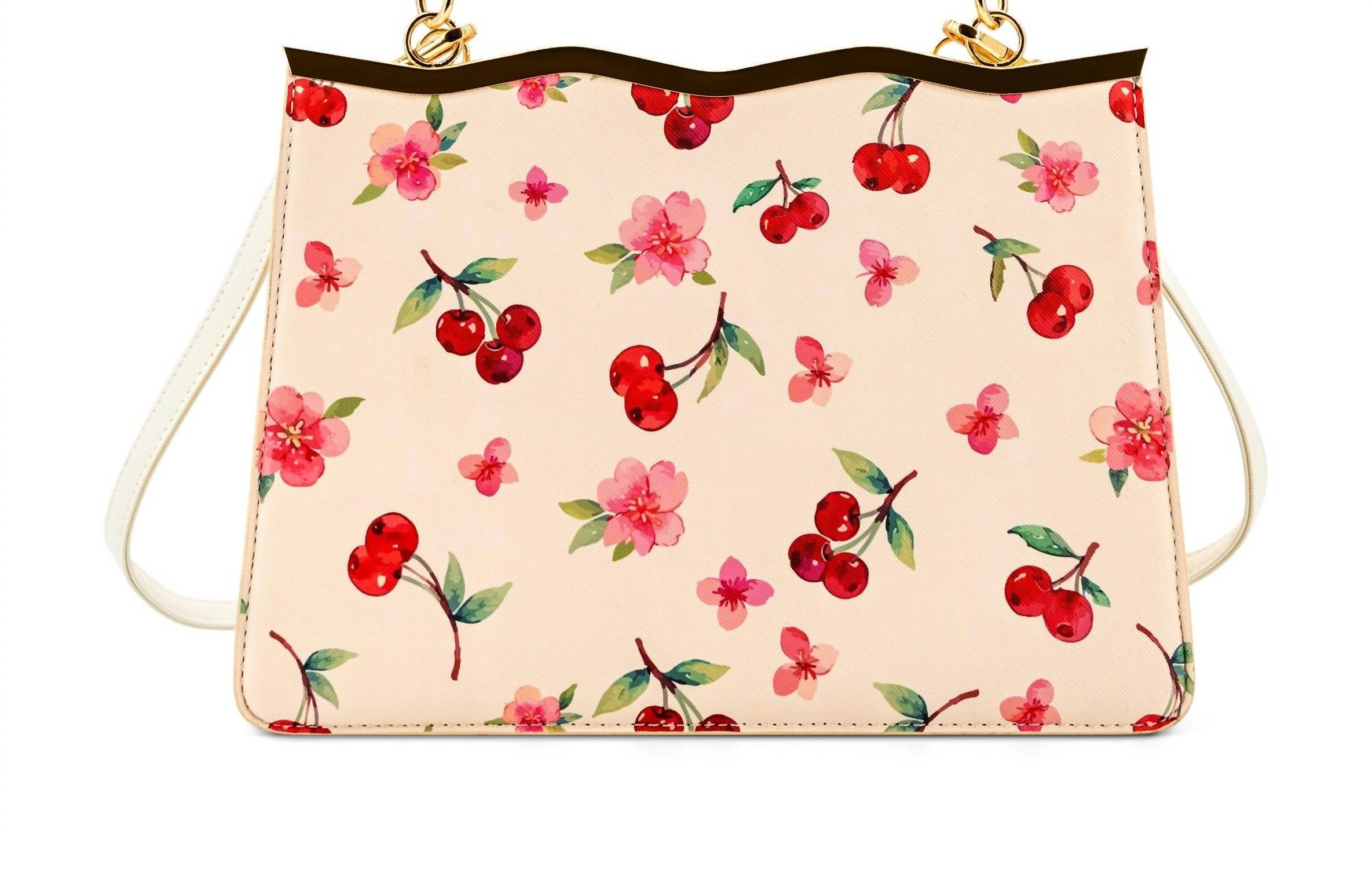 Like Dreams - Women's Cerise Top Handle Cherry Crossbody Bag