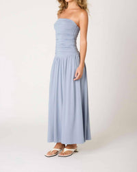 NIA Santal Maxi Dress in slate blue - women's dress - alternate view