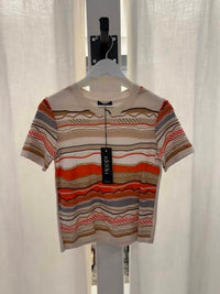 Tricot Chic ABSTRACT TOP in orange multi - women's sweater - alternate view