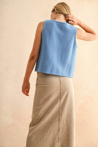 Miou Muse - Tie Front Knitted Vest Top