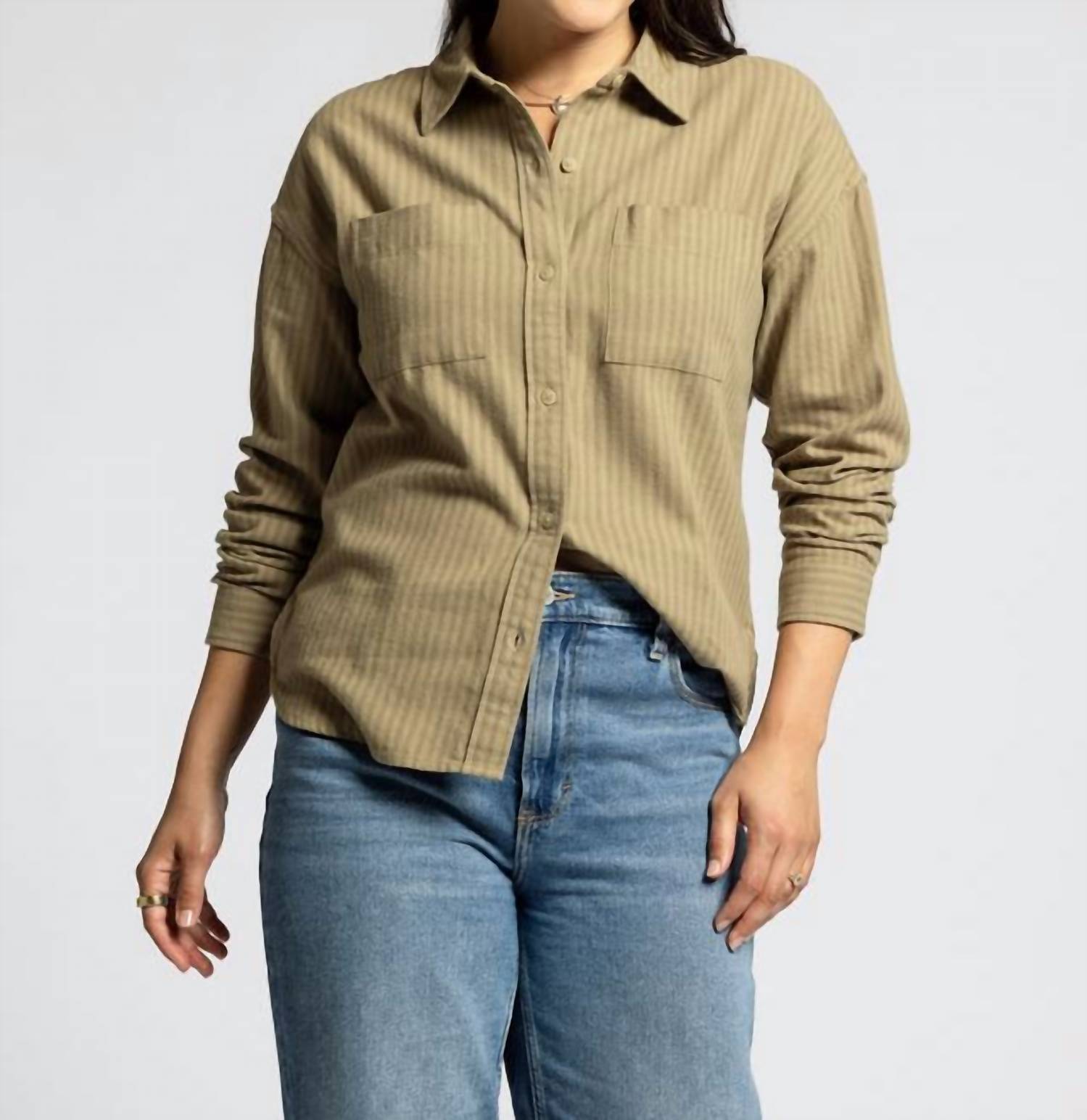 Thread & Supply Vermont Button Down Shirt in elmwood tonal - women's shirt