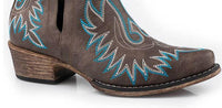 ROPER Women's Ava Western Faux Leather Western Shortie Boot in brown - women's shoe