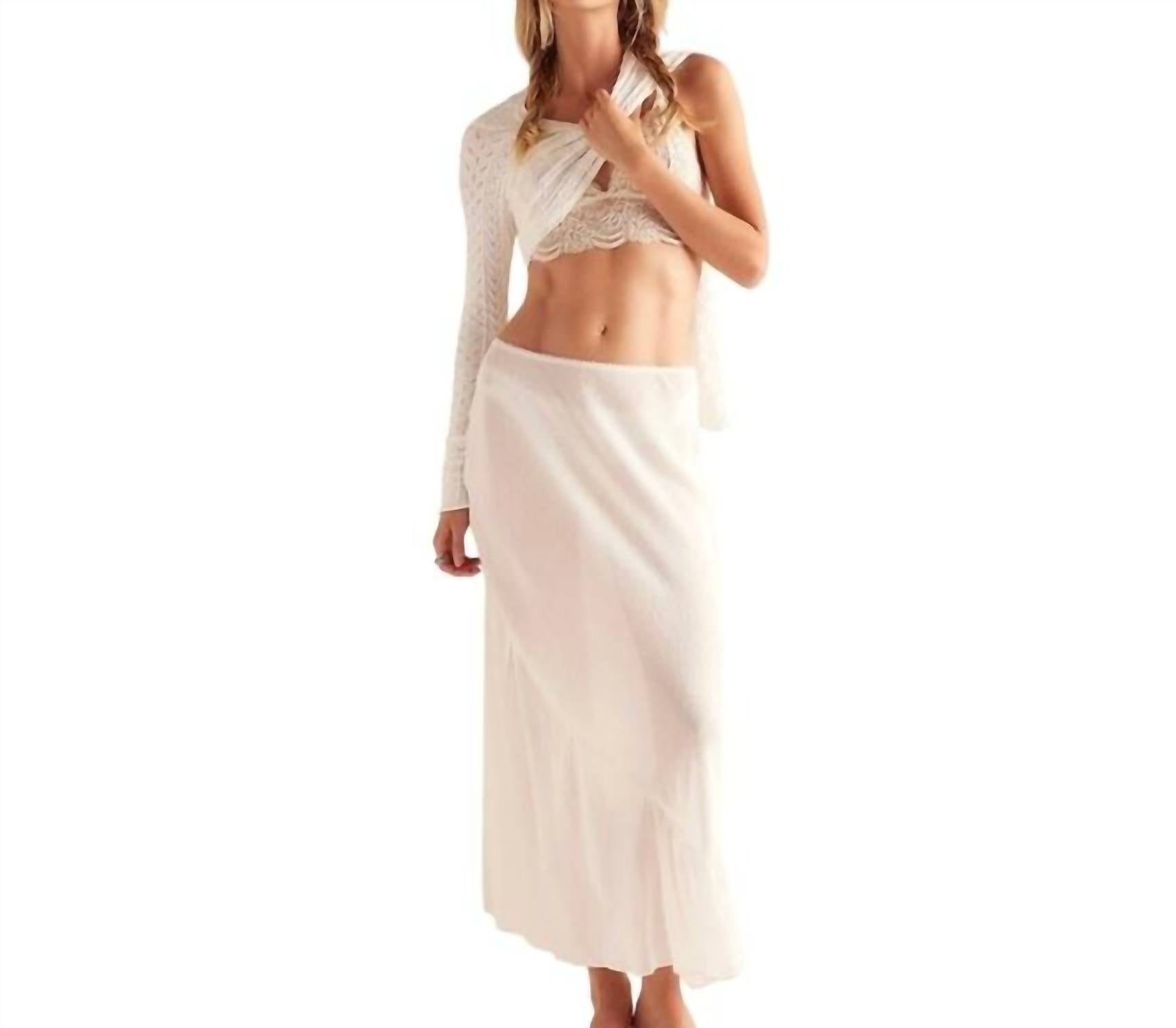 Free People intimately sweet on your bias skirt in clean ivory - women's skirt - alternate view