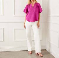 Karen Kane - Linen Flutter Sleeve Top