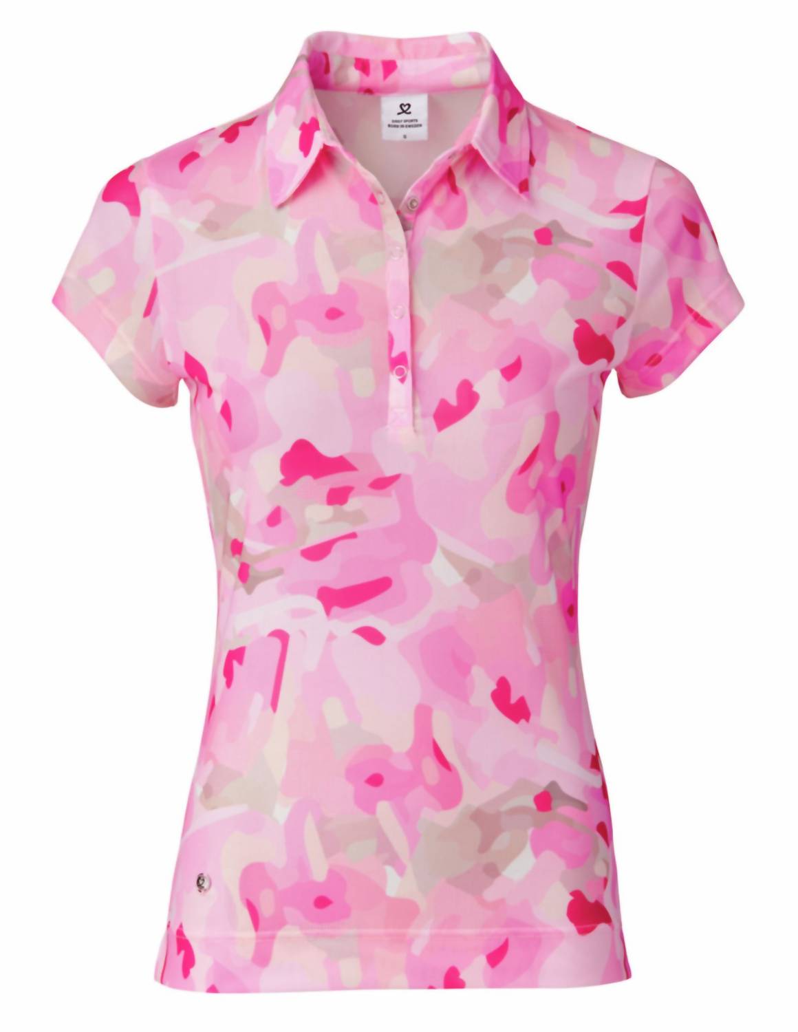 Sheer Mesh Cap Sleeve Polo Shirt