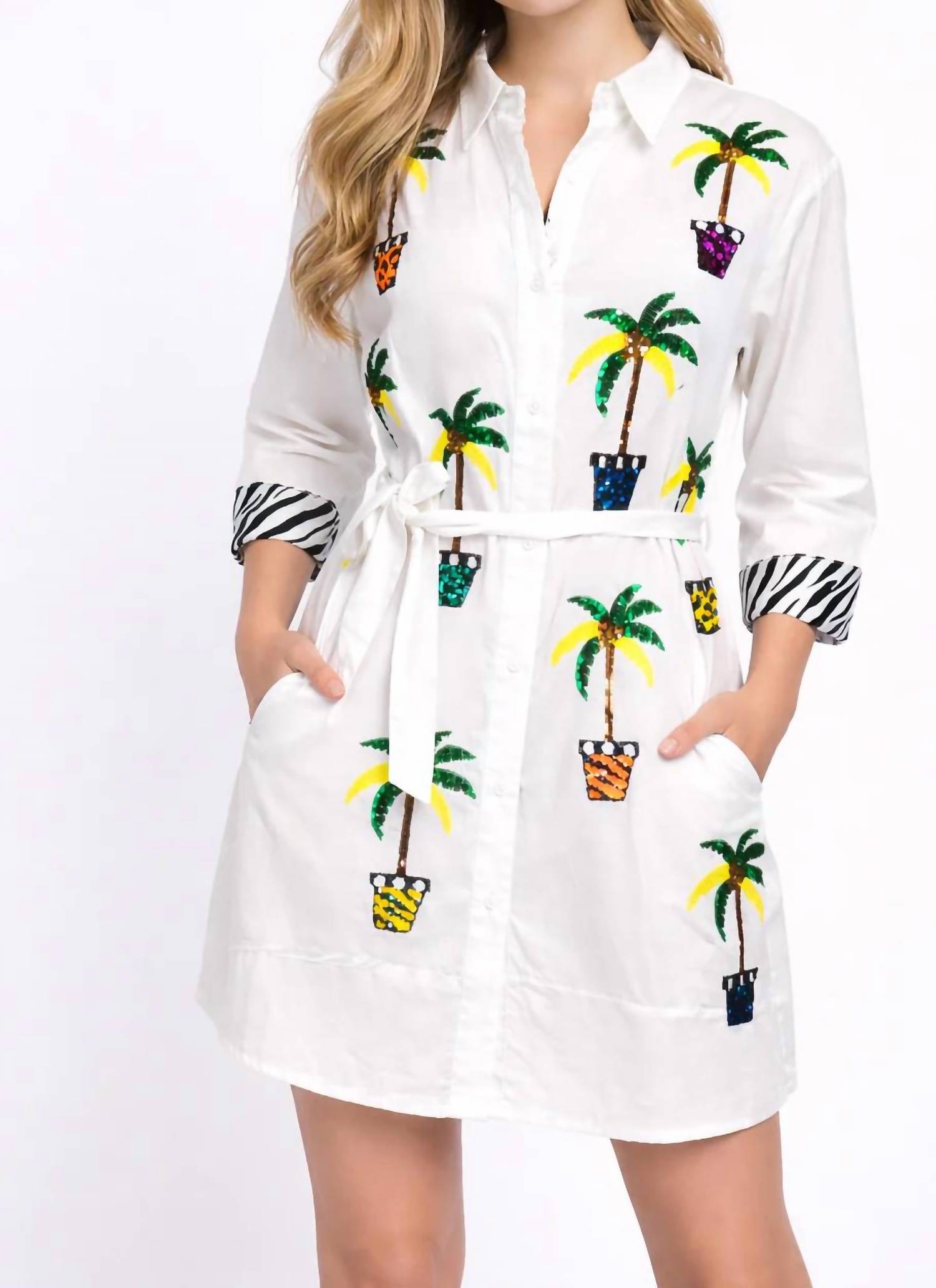 Berek - My Sequins Palmtrees Shirt Dress