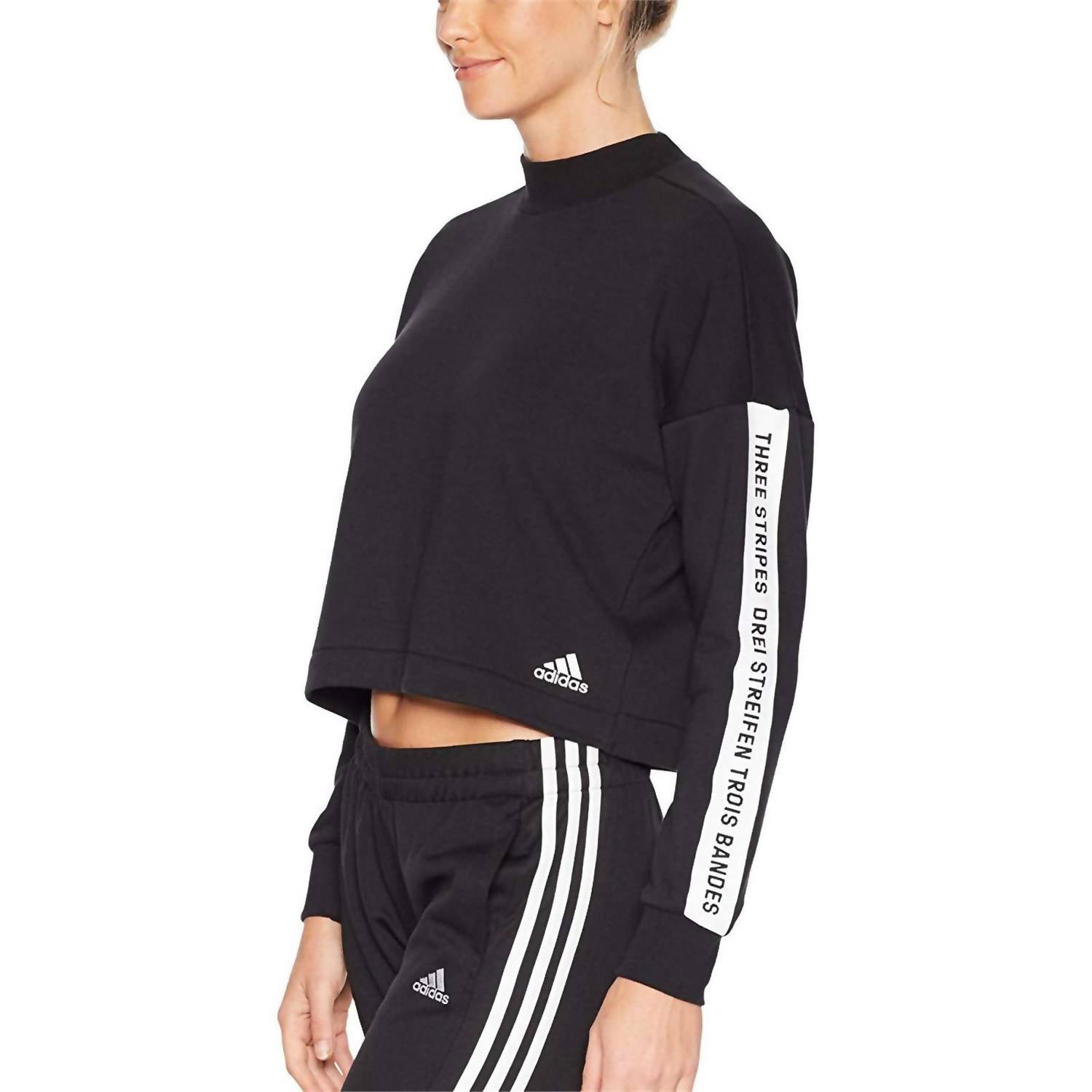 adidas Women's Sport Id Sweatshirt in black - women's top - alternate view