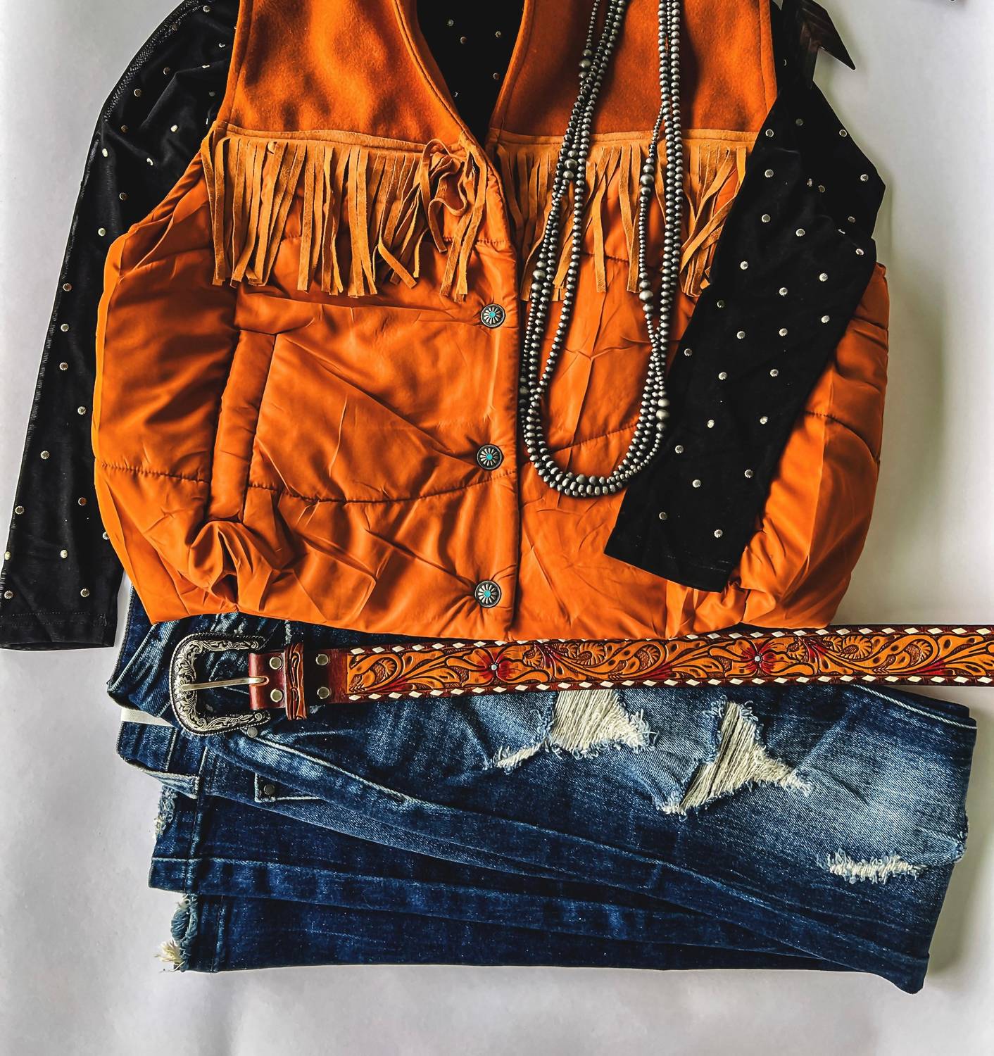 2FlyCo Eastwood Fringe Vest in saddle - women's jacket - view 5