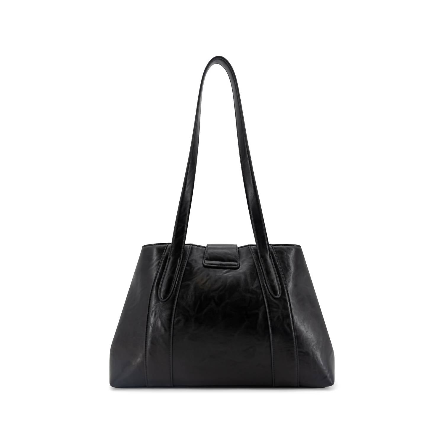 Like Dreams Women's Fiora Signature Lock Satchel in black - women's bag - detail view