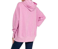Zenana - Half Button Hoodie