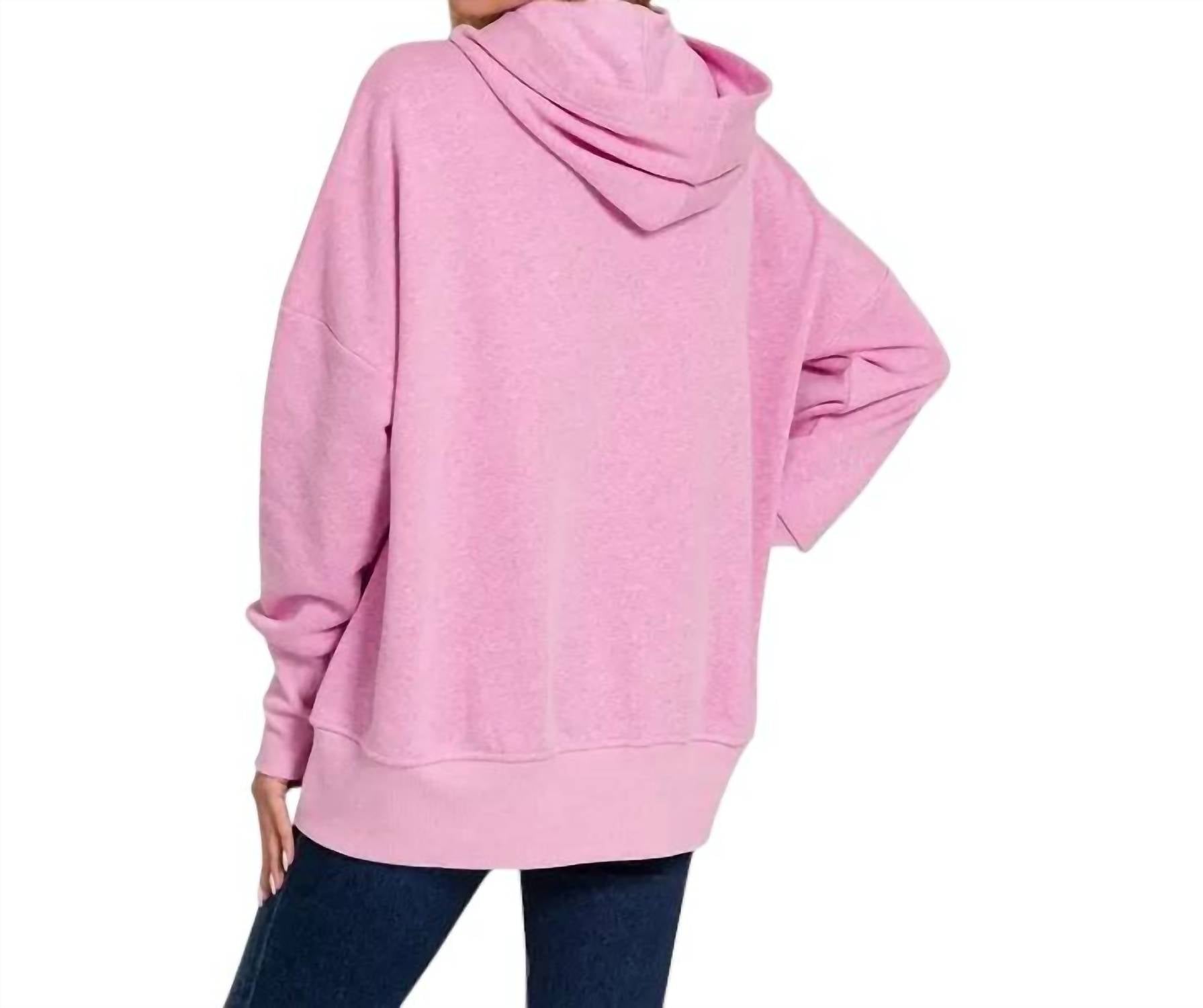 Zenana - Half Button Hoodie