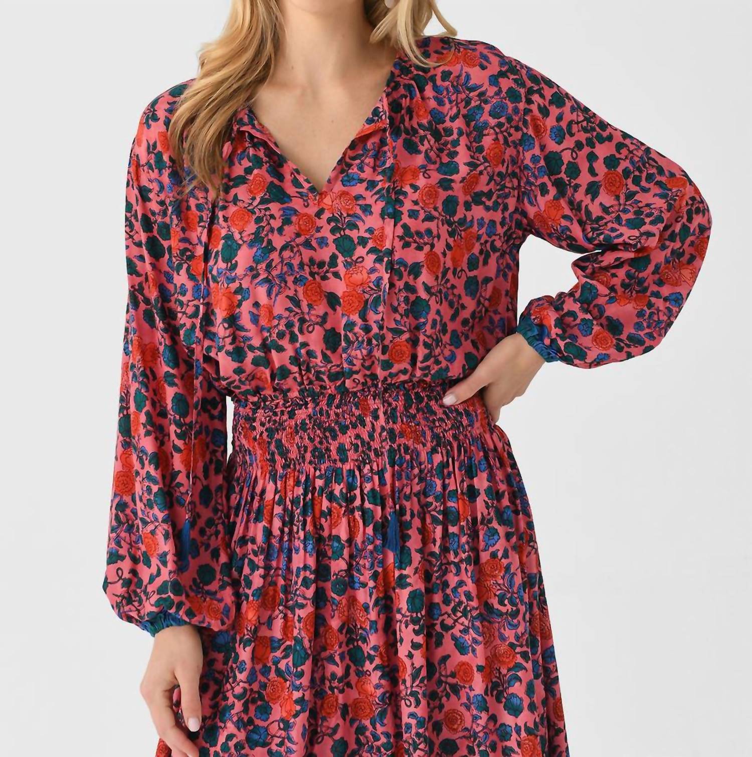 natalie martin Amelia Top in rose bandana - women's long sleeve top