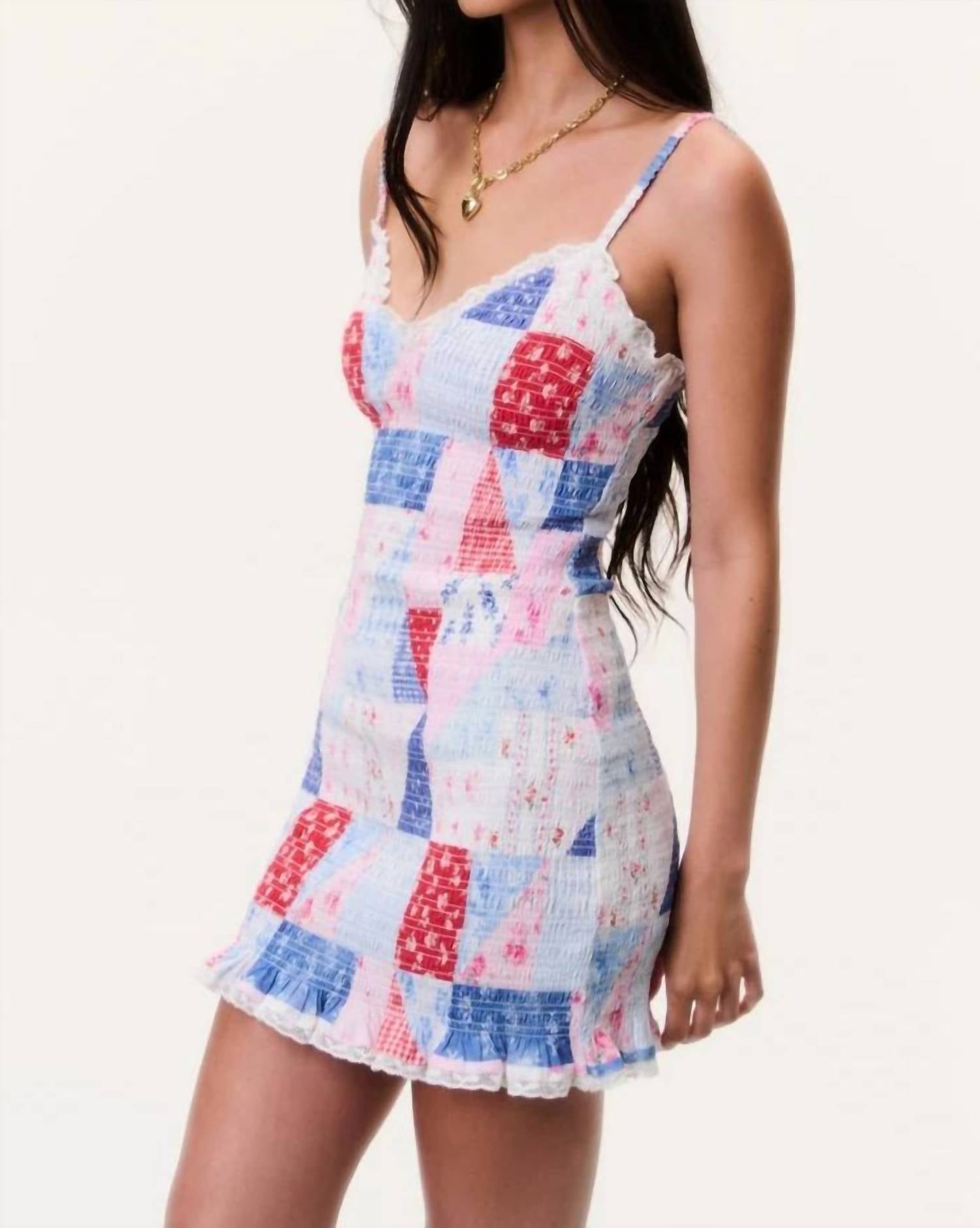 Loveshackfancy - Solier Patchwork Print Mini Dress