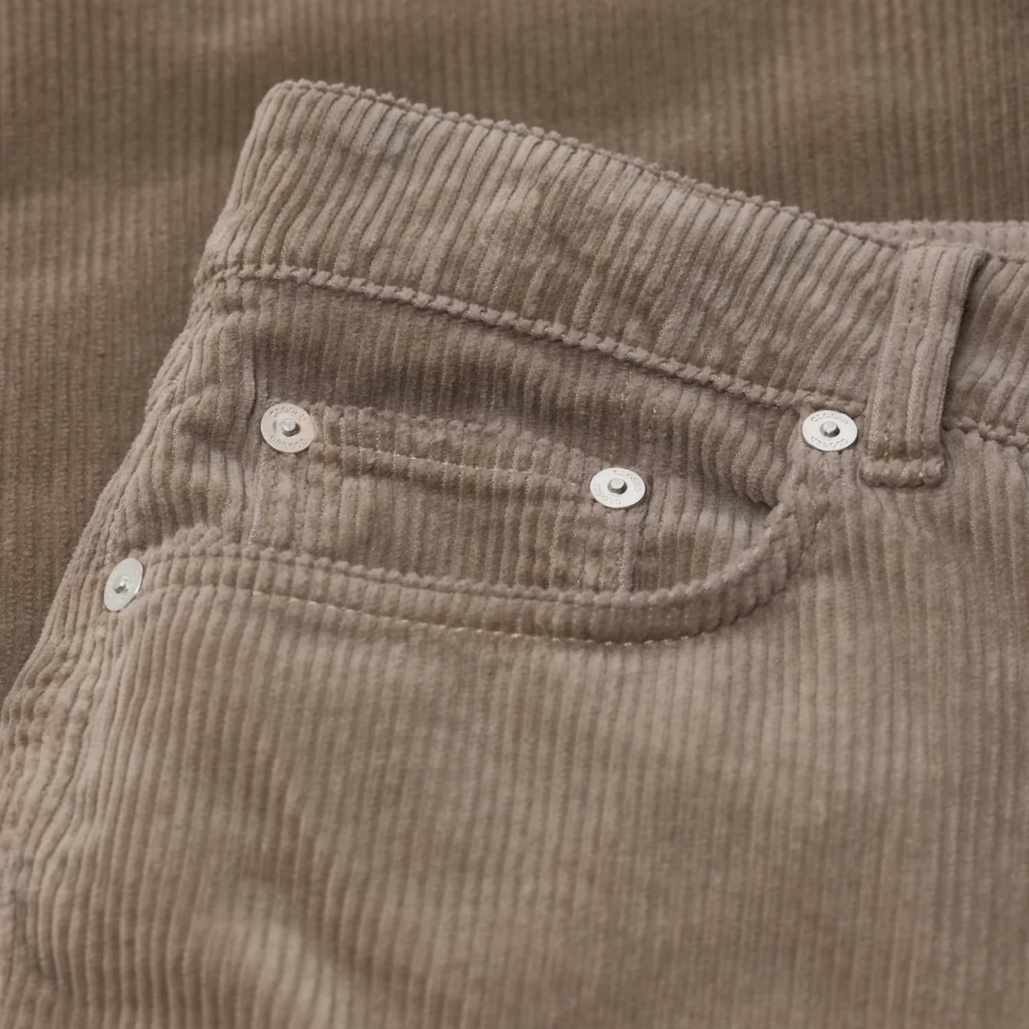 CLOSED Milo Straight Leg Corduroy Pants in clay beige - women's jeans - detail view