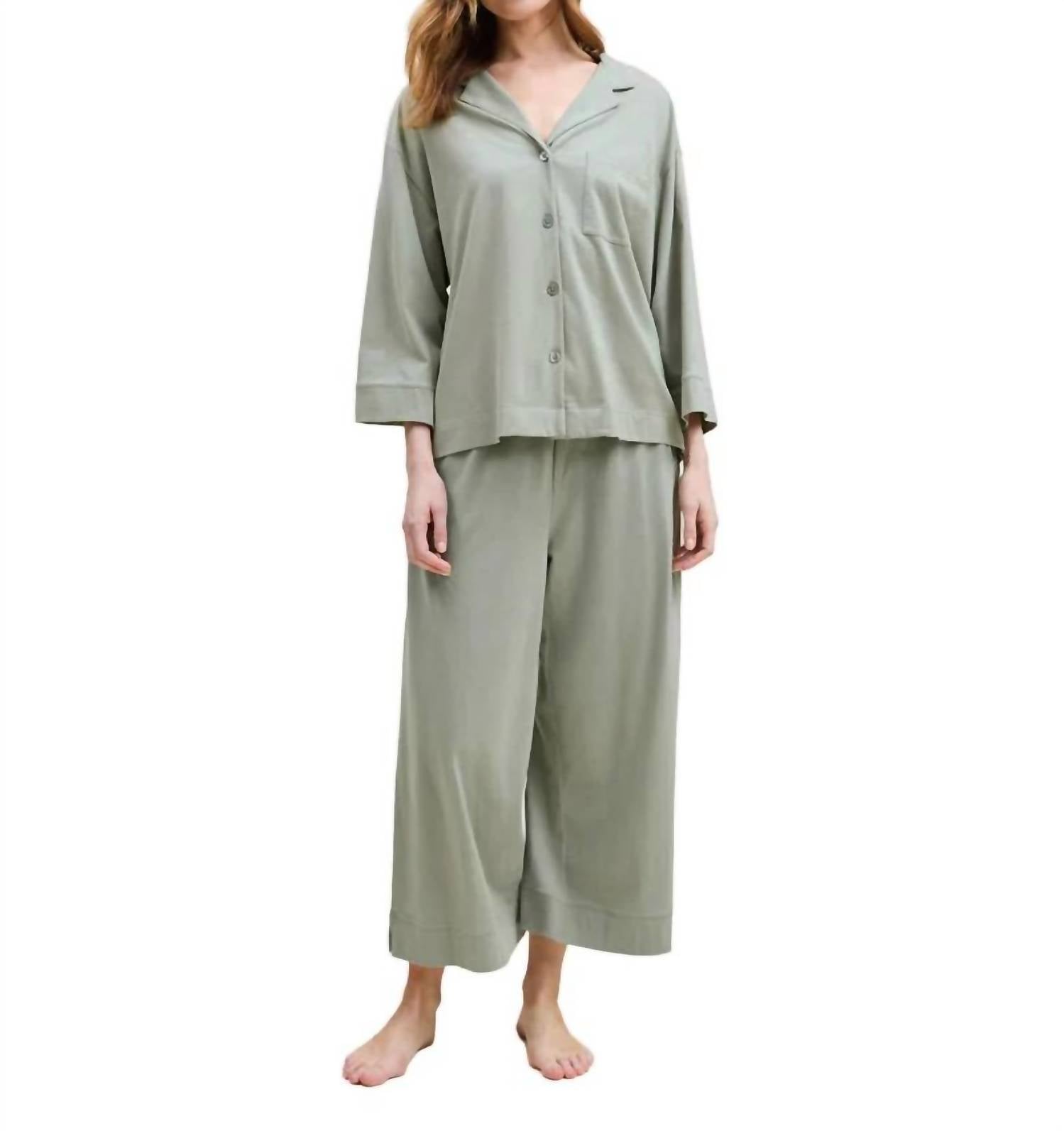 Petite Plume - Olivia Wide Leg Pima Pajama Set