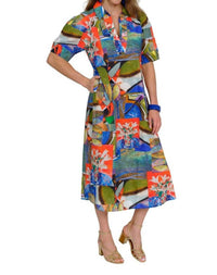 Lior - Maxim Short Sleeve Dress With Stitching Details