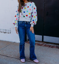 Queen Of Sparkles - Rhinestone Heart Sweatshirt