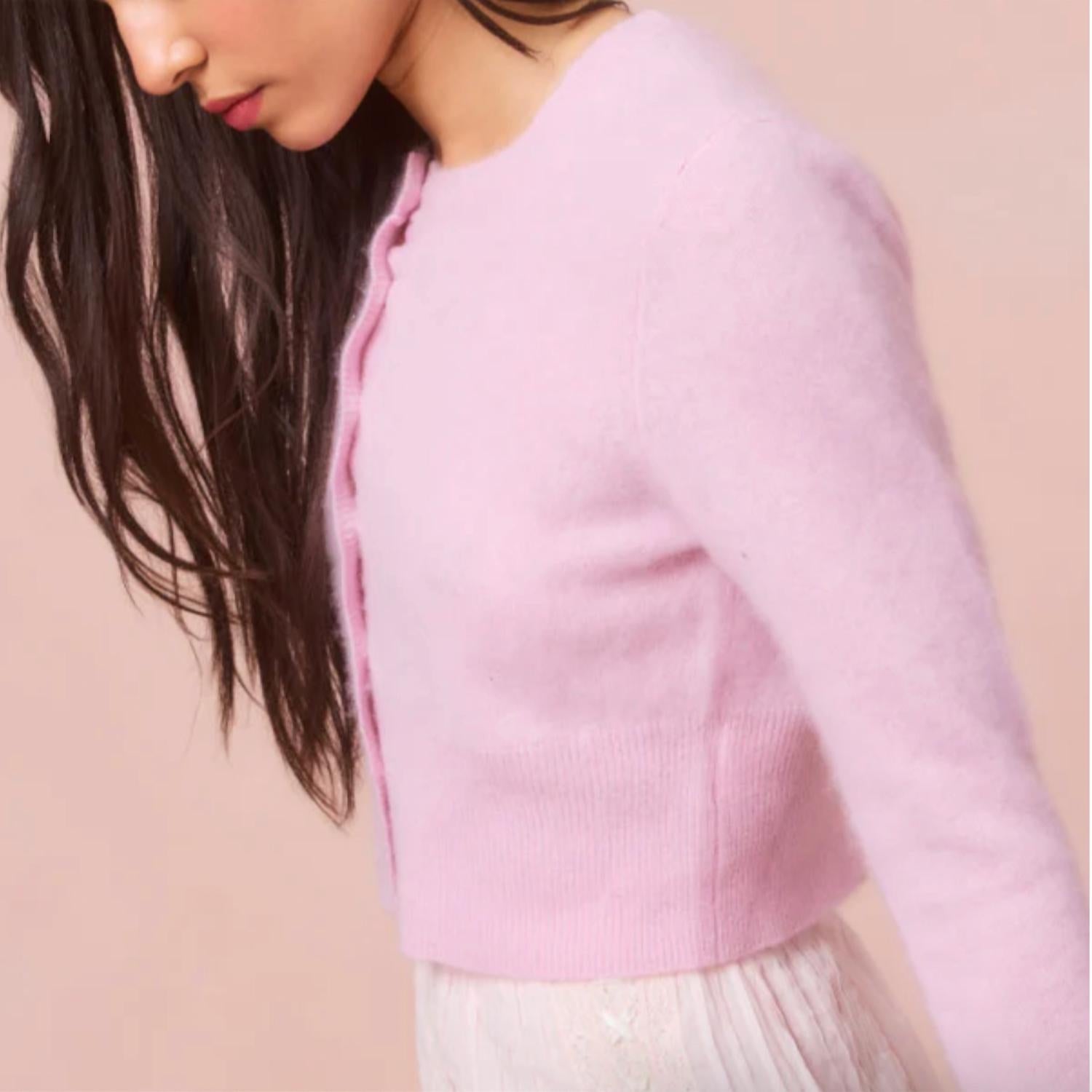 Loveshackfancy - Adeanne Cropped Cashmere Cardigan
