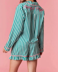Peach Love - Merry And Bright Striped Pajama Set