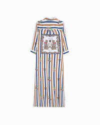 Vilagallo - Women's Striped Shirt Dress With Pineapple Prints