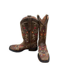 Stetson Women's Floral Flow Boots in brown - women's shoe