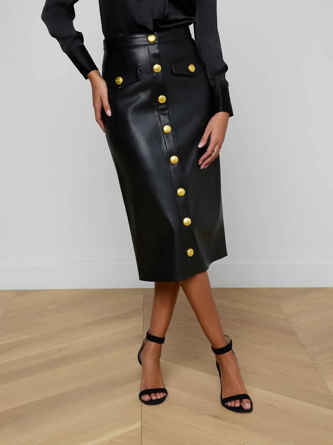L'Agence - Milann Vegan Leather Skirt