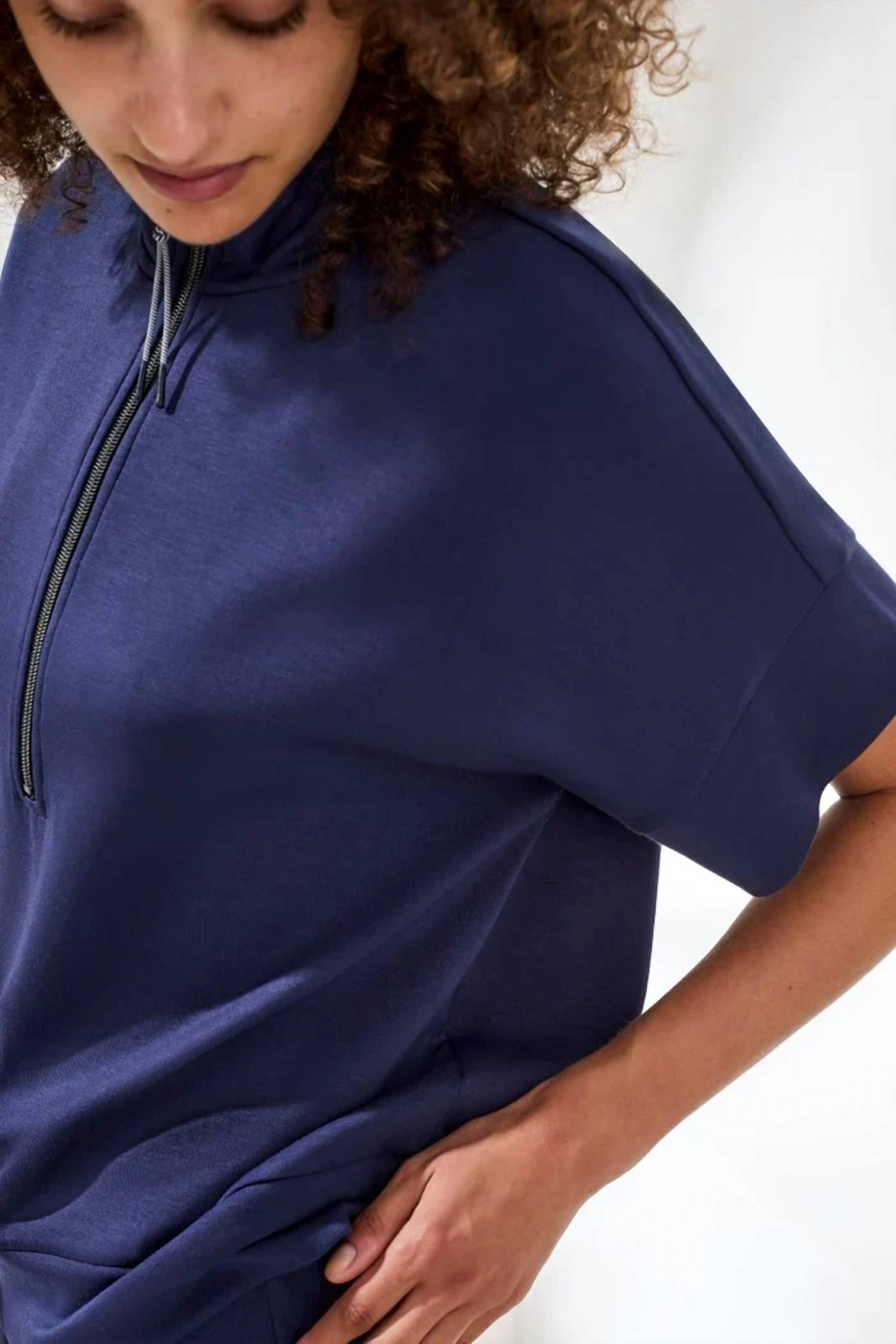 Tribal - Techno Lux Mock Neck Zip Top