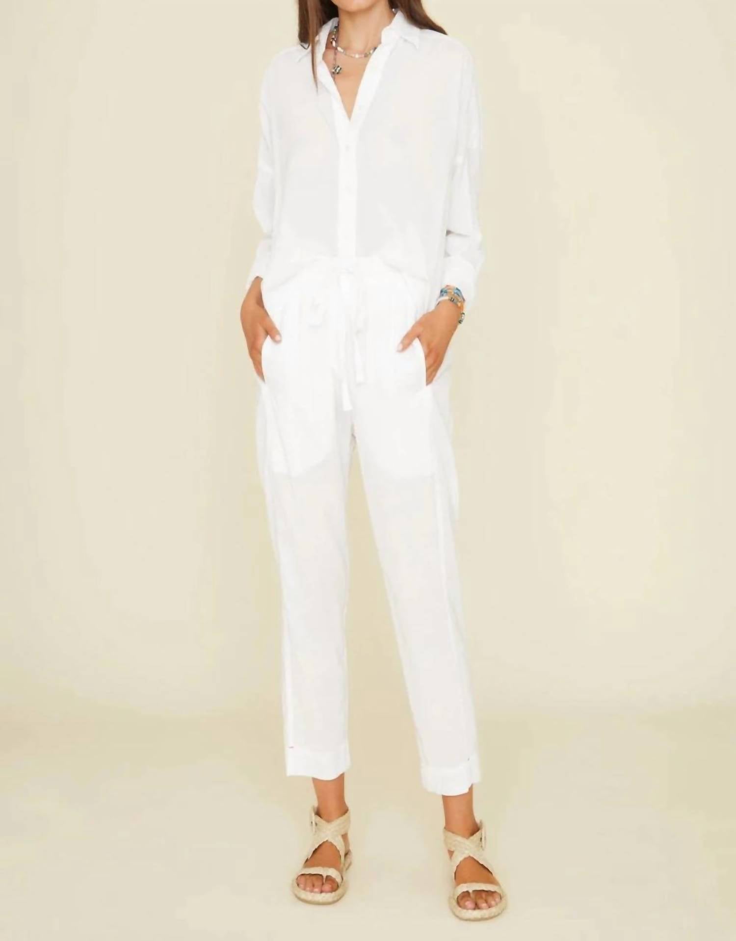 XIRENA Draper Poplin Pants in white - women's pants