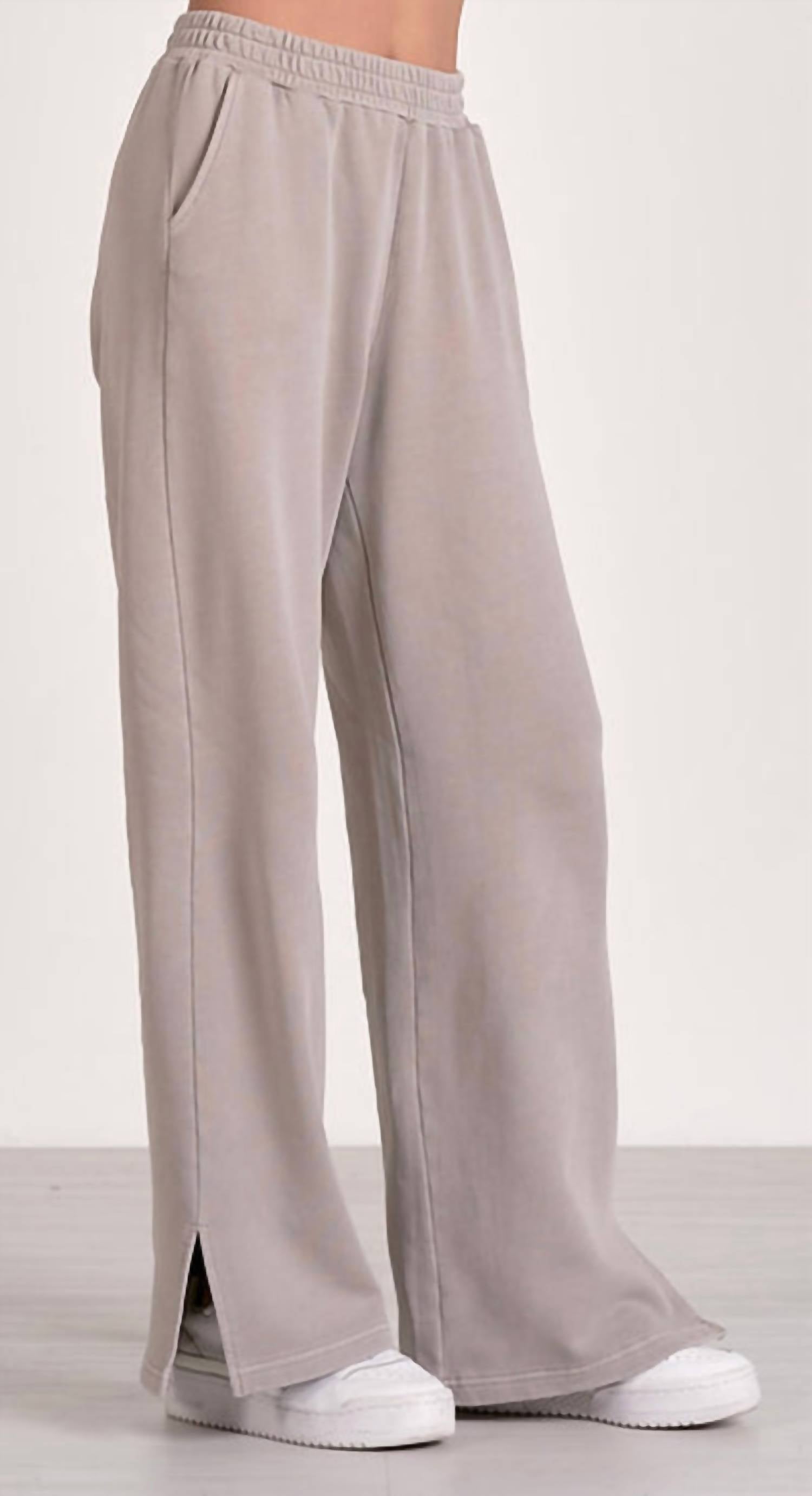 Elan - Elastic Waist With Side Slit Pant