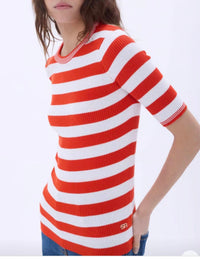 Sonia Rykiel - Short Sleeve Stripe Sweater